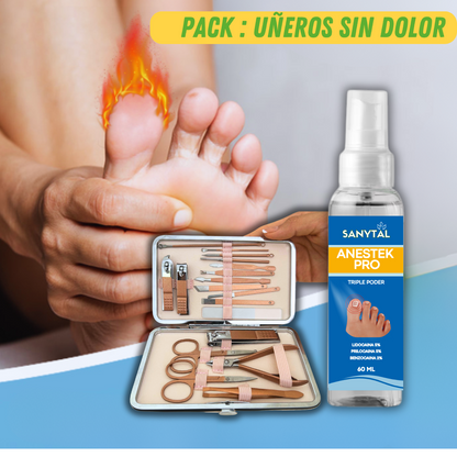 PACK PARA UÑEROS SIN DOLOR - (SPRAY ANESTÉSICO ANESTEK PRO + HERRAMIENTAS PODOLOGICAS) S028