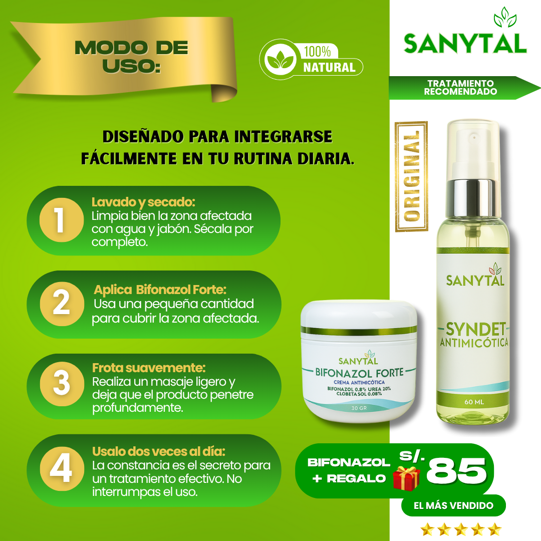 BIFONAZOL FORTE  (ELIMINA TIÑA E INFECCIONES POR HONGO EN LA PIEL)+ JABÓN ANTIMICOTICO SYNDET DE REGALO- - B04