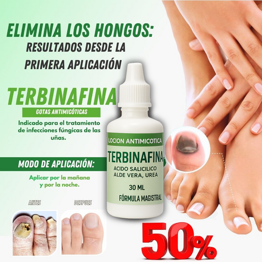TERBINAFINA EN GOTAS PARA ELIMINAR LOS HONGOS - 50% DSCTO.