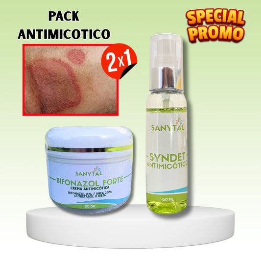 PACK ELIMINA LA TIÑA: BIFONAZOL FORTE 3 EN 1 + JABON ANTIMICOTICO (SYNDET) - S020