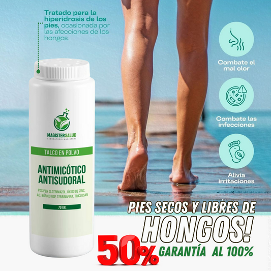 TALCO ANTIMICÓTICO PARA PREVENIR HONGOS 50% DSCTO.